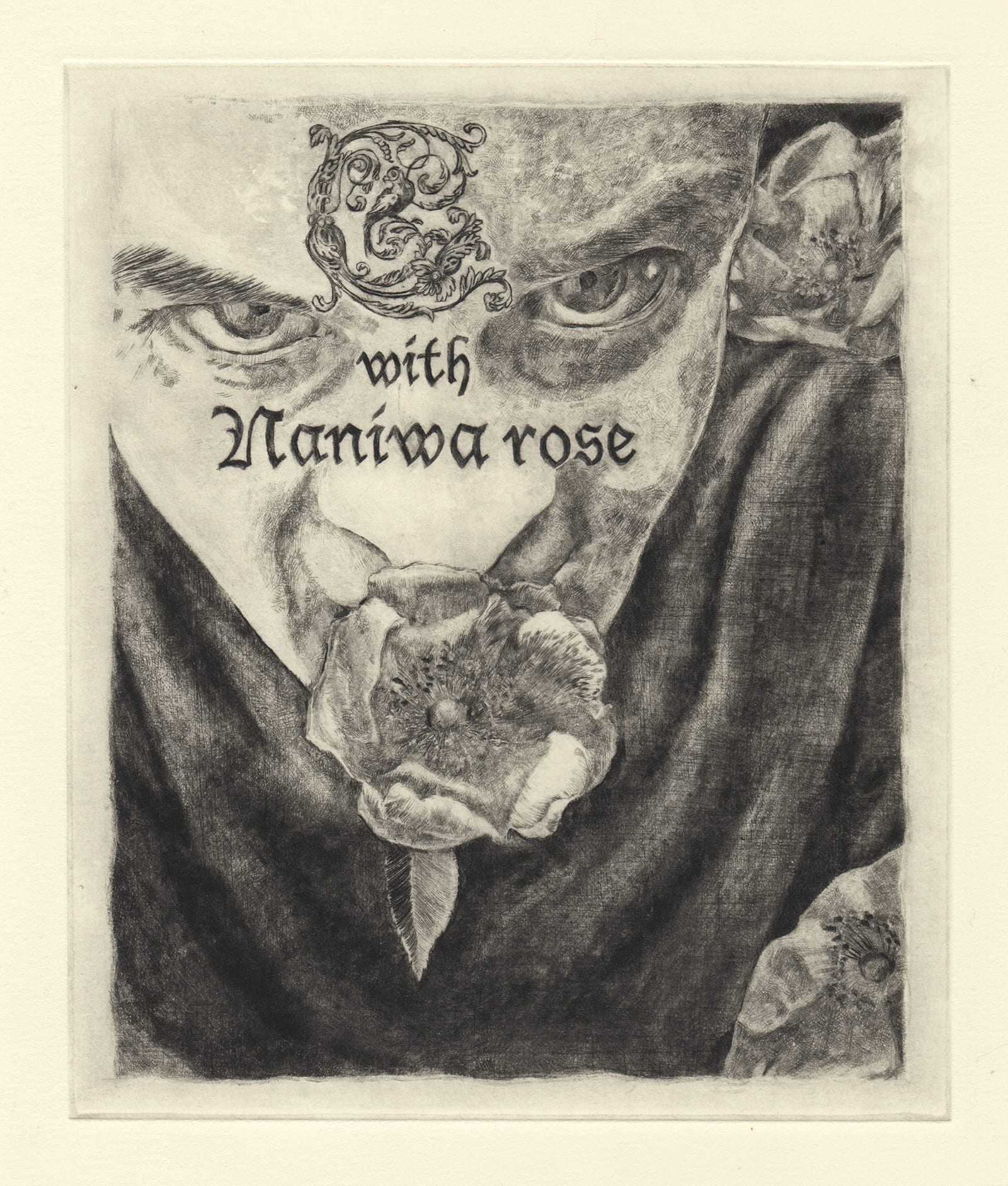 C with Naniwa rose 2 (drypoint etching by Yaemi Shigyo)