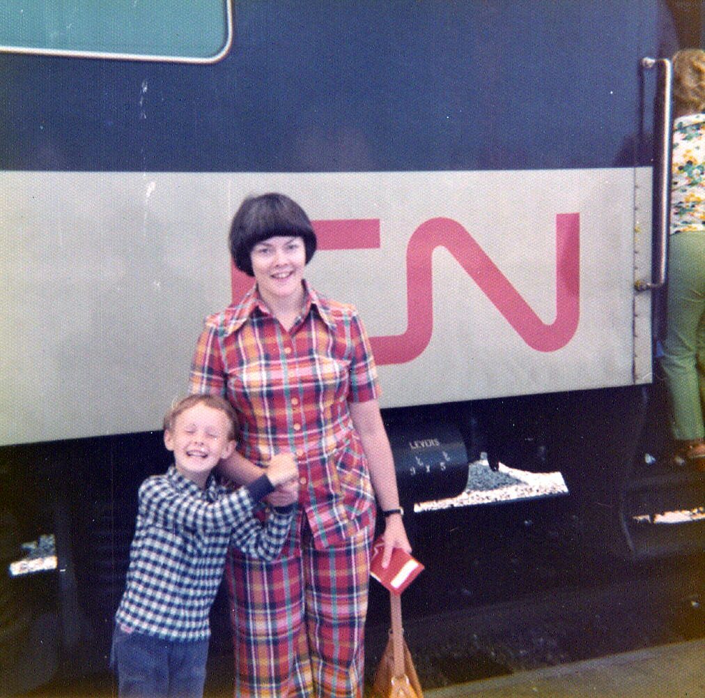 Frances and her son in 1974