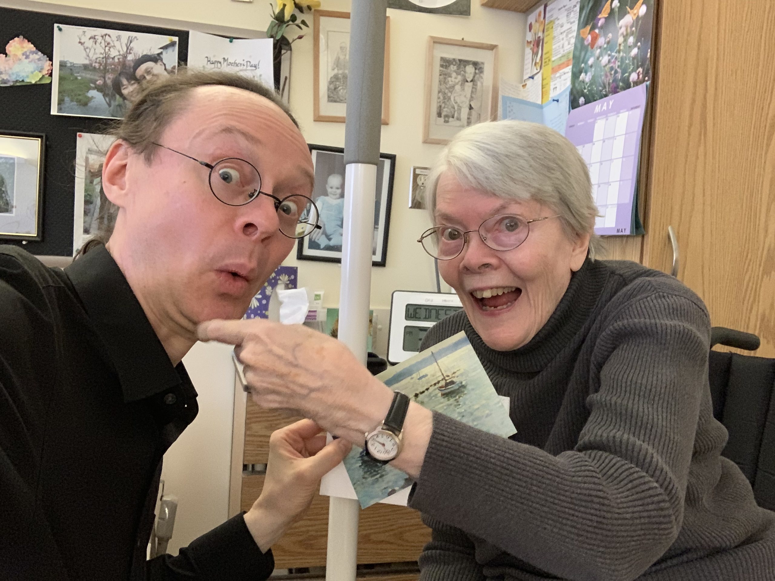 Frances and her son in 2019