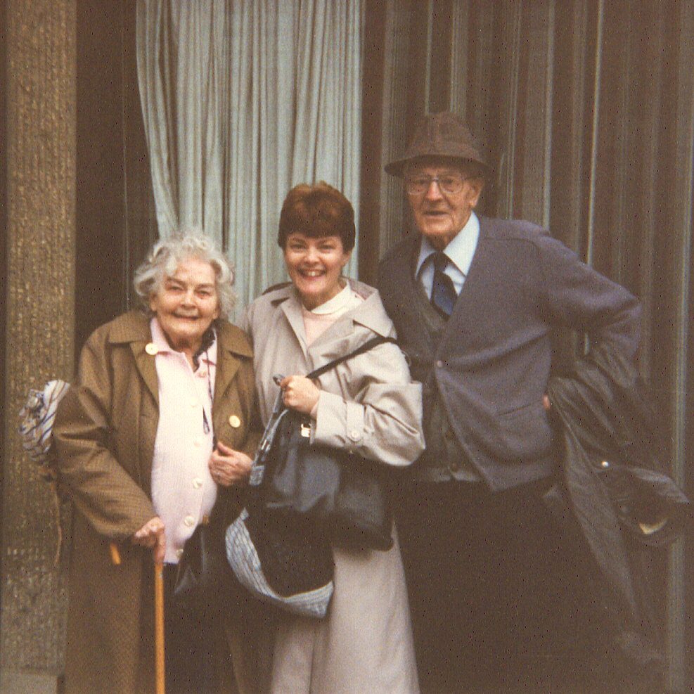 Frances and her parents in 1987