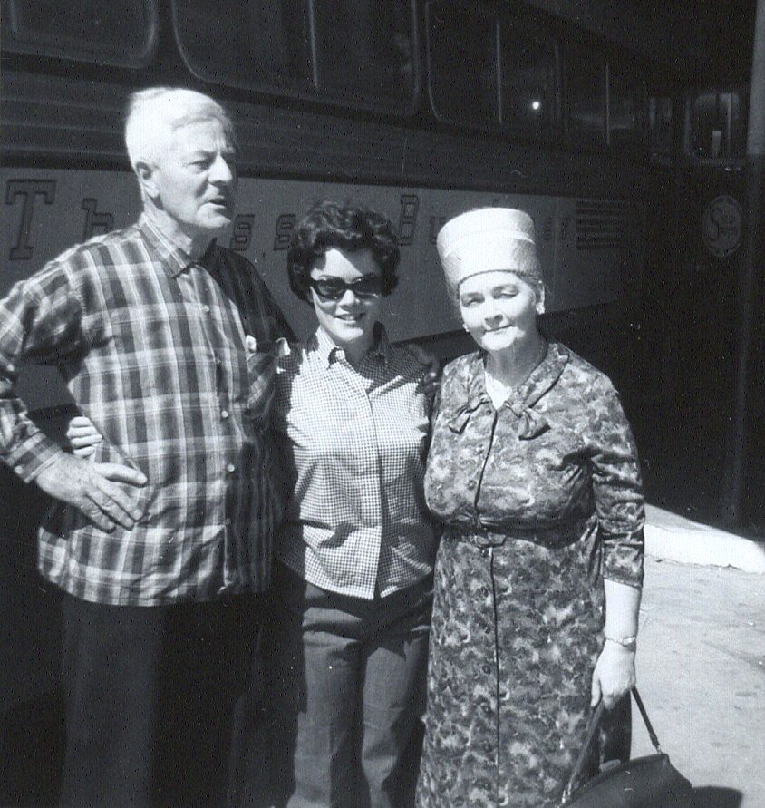 Frances and her parents in 1963