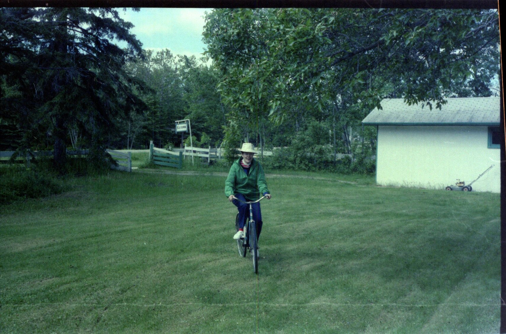 Frances on a bicycle in 1986